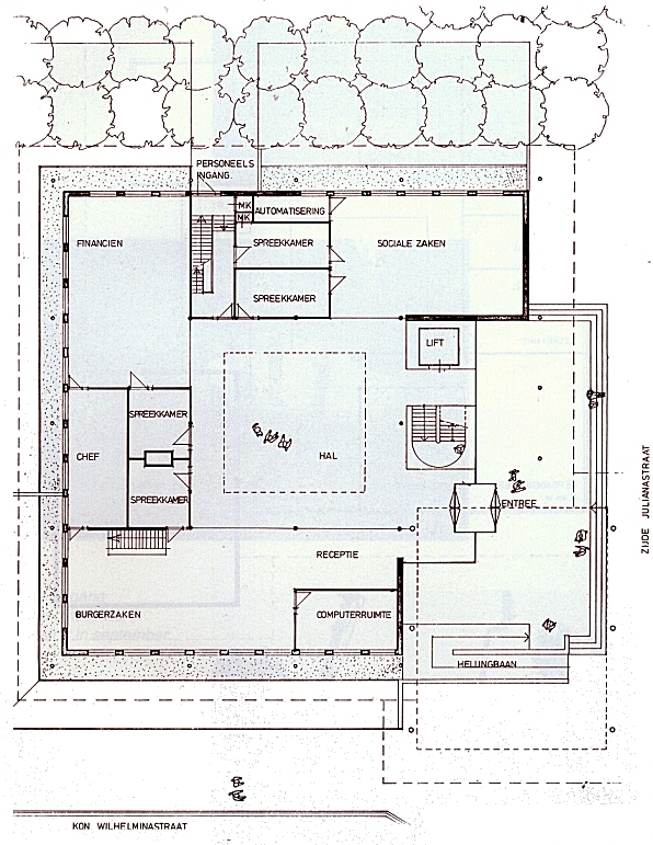 Bouwtekening Begane Grond Gemeentehuis