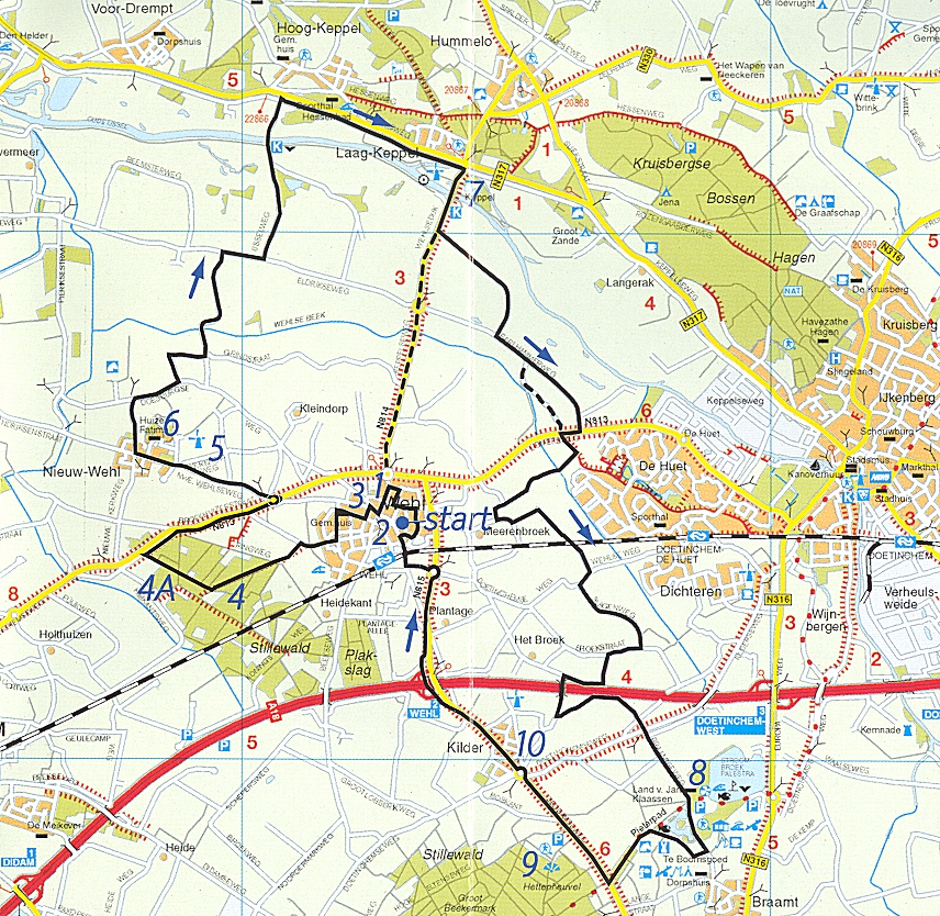 vvv - Fietsroute rondom Wehl