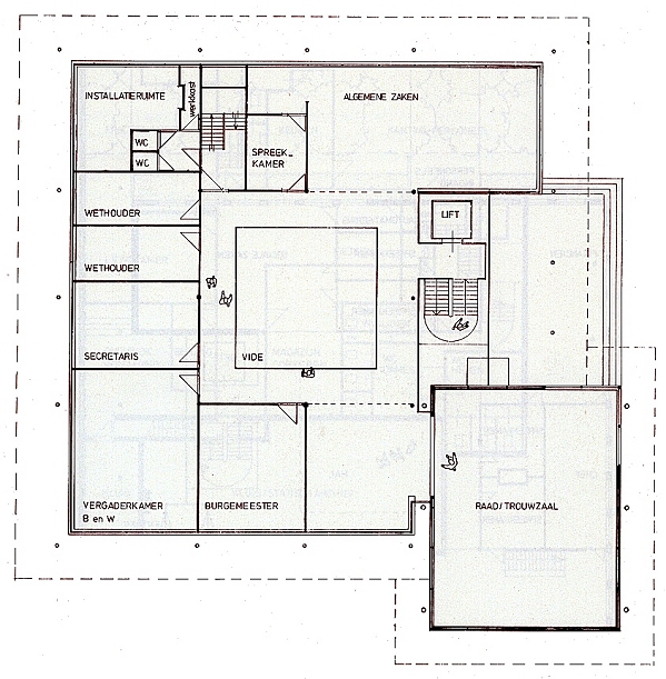 Bouwtekening Verdieping Gemeentehuis